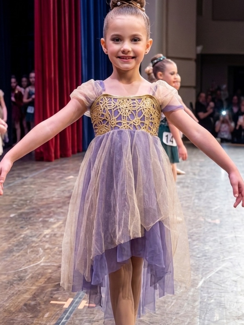 Gold & Lavender Tulle Party Dress